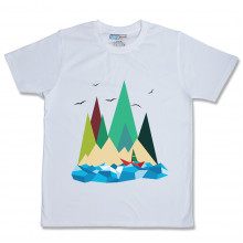 Men Round Neck White T-Shirt- Iceberg